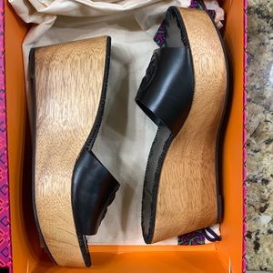 Tory Burch black wedges